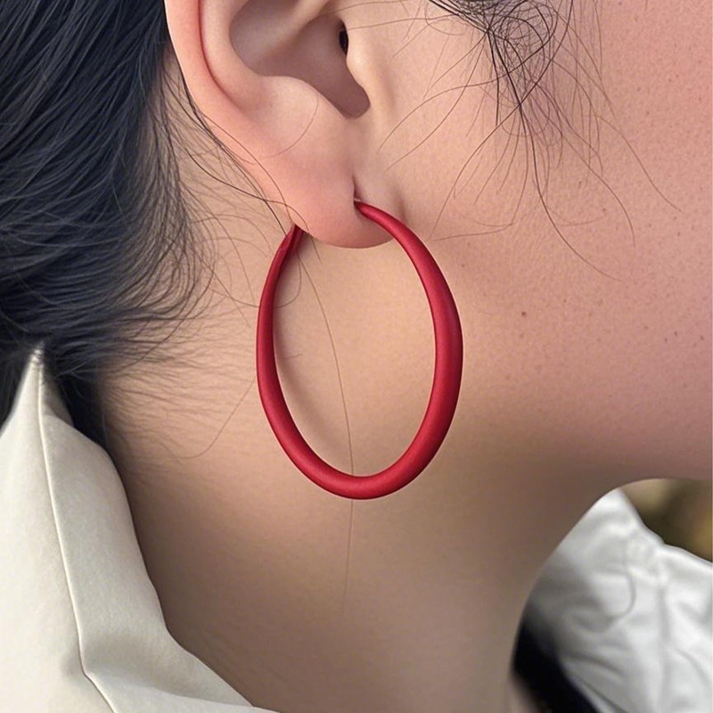 Red Hoop Earrings for Women 80s Hoop Earrings Neon Hoops