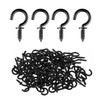 100-Piece Multifunctional Black Screw Hook Set, Mini Screw Hooks for