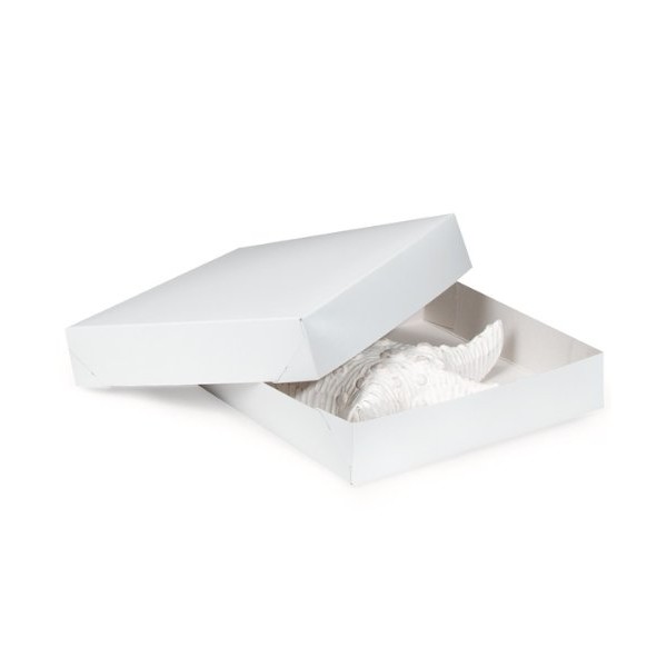 Pack Of 50, Gloss White Gift Box W/Light Gray Interiors