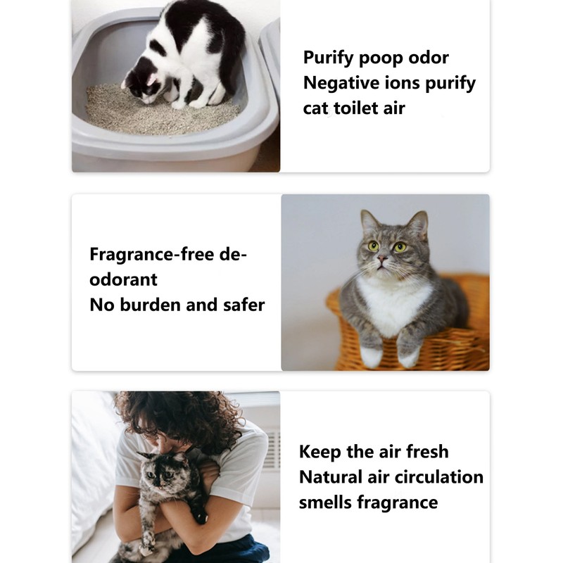 Negative Ion Cat Litter Deodorizer White Intelligent Odor Remover for