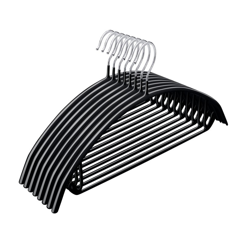 FSUTEG Black Hangers 20 Pack - No Shoulder Bump Non-Slip