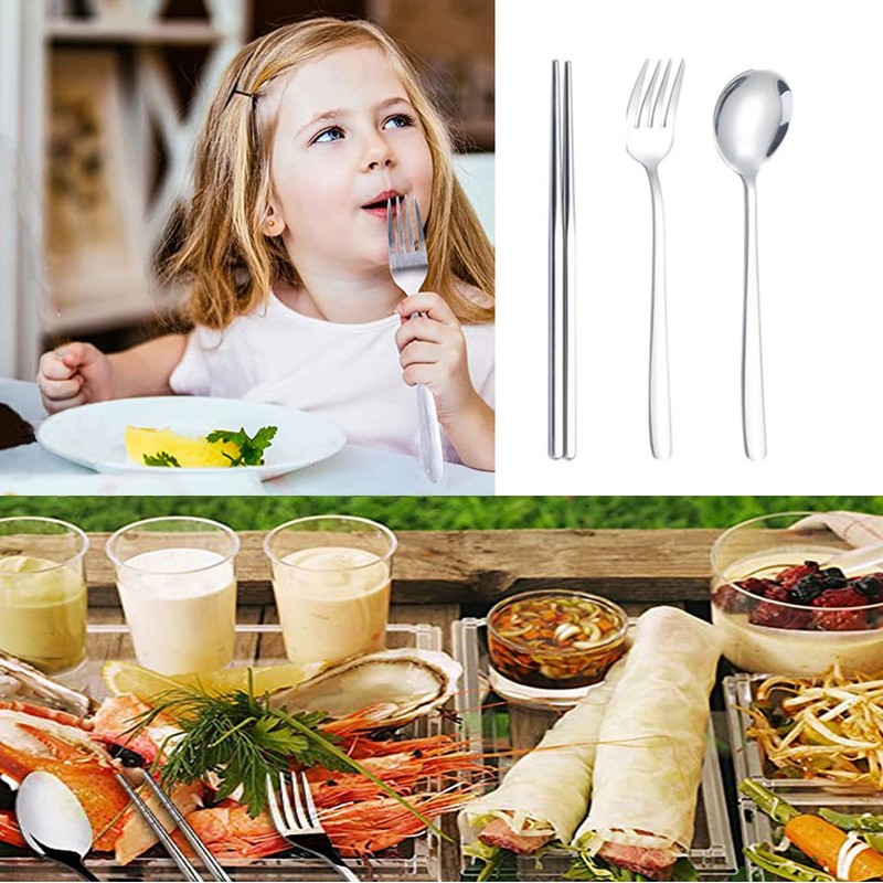 YQkangzhu Portable Cutlery Set, Chopsticks Spoon Fork with Case Utensils