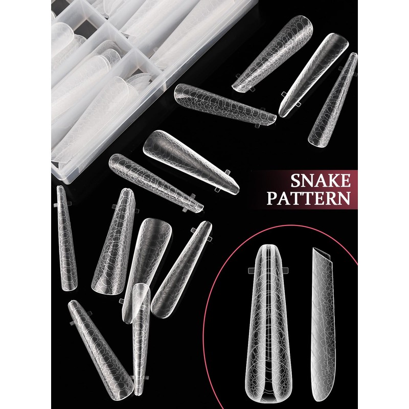EBANKU 120PCS Clear Coffin Dual Nail System Form Mold 3D