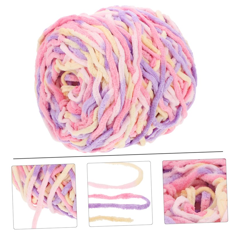 Tofficu 1Roll Multi Function Chunky Knitting Yarn Portable DIY Crochet