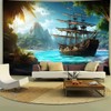 FENDROM Nautical Tapestry Decor Ghost Sailboat Wall Art Aesthetics Pirate