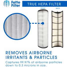Fette Filter - PEAIRTWR True HEPA Replacement Filter PETWRFIL For Pure Enrichment PureZone Elite 4-IN-1 Tower Air Purifier PEAIRTWR (HEPA + 1-PreFilter, 1 PK)