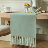 ZeeMart Sage Table Runners 72 Inches Long, Burlap Linen Style