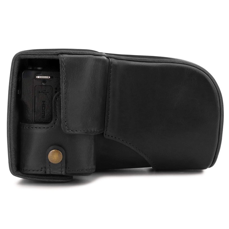 MegaGear Leather Camera Case, Black, for Canon EOS M6 Mark