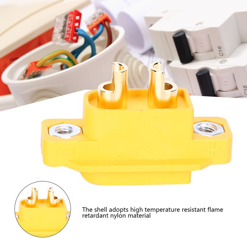10Pcs Male Plug Connector XT60E1-M Mountable Brass Gold Plated Heat