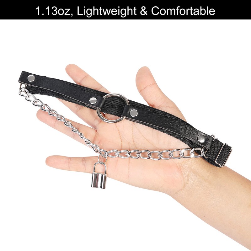 alisikee O-ring Leg Garter with Key Chains, Elastic Punk Thigh