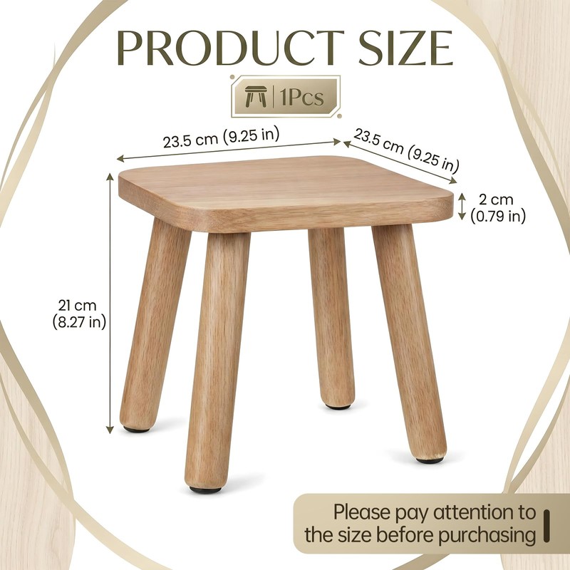 9 Inch Small Wooden Step Stool Solid Wood Stool Wooden