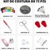 72 Piezas Kit de Costura, Costurero Portátil con Accesorios Completos,