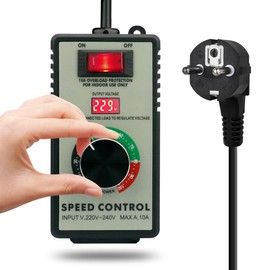 Afenau Speed Controller, Motor Voltage Regulator AC 220 V 10 A Peak Power 4000 W, Frequency Converter 230 V, Temperature Motor Speed Controller for Angle Grinders, Blowers, Hand Drill, Circular Saws