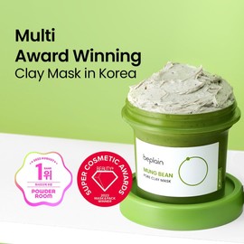 beplain Mung Bean Pore Clay mask (4.05 fl oz, 120ml) Wash off for Blackhead & Whitehead care Cleanse and visibly tighten pores Collab with Youtuber LeoJ Korean Clay k-beauty