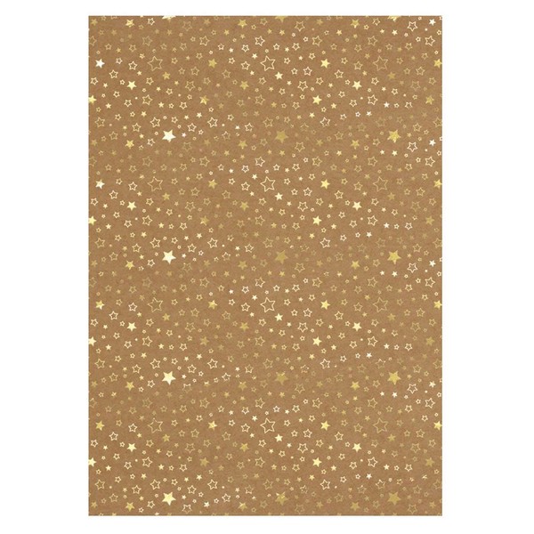 Ursus 62264604F Christmas Design Cardboard, Golden Stars, DIN A4, 25