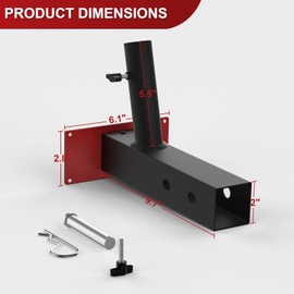 TRCYINC Hitch Flag Pole Holder, Universal for Standard 2" Hitch Receivers, Compatible with Truck, Jeep, Pickup, RV, SUV, Trailer, Black