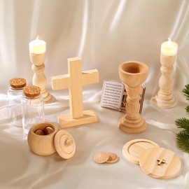 First Communion Gifts for Girls Boys - 16pcs Wooden Play Set with 1pcs Wooden Ornament Wooden Mass Toy Set Unique for Kids Classroom Funny and Practical