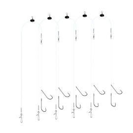 Luroad 5pcs Sea Fishing Pulley Rigs Single Hooks & Double Hooks, Pre Tied Fishing Rigs Hook Sizes 1/0, 2/0, 3/0 for Beach Casting Shore Fishing Flounder, Whiting (2/0, 5pcs Double Hook)