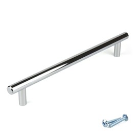 M4TEC Bar Kitchen Cabinet Door Handles Chrome Bedroom Furniture Pull Handles for Cupboards, Kitchen Cabinets, and Wardrobe Doors Handles - F5 Series: 96 mm