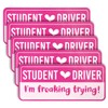 5pcs Non-Magnetic New Driver Stickers, Waterproof Removable Novice Driver Sticker