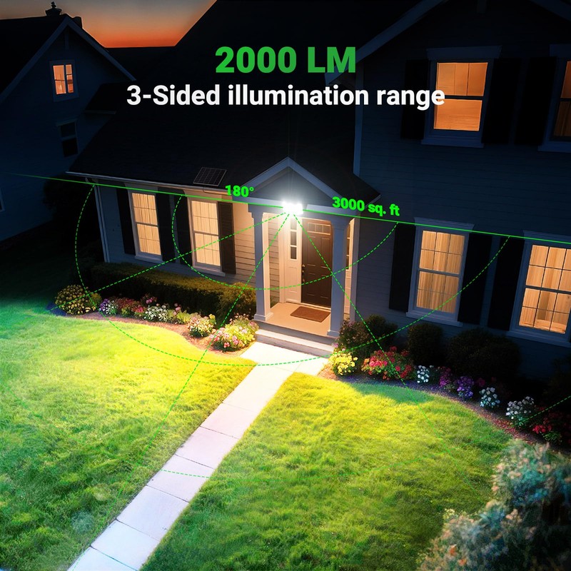 intelamp Solar Flood Lights Outdoor Waterproof, 20000mAh 251 LED 2000LM