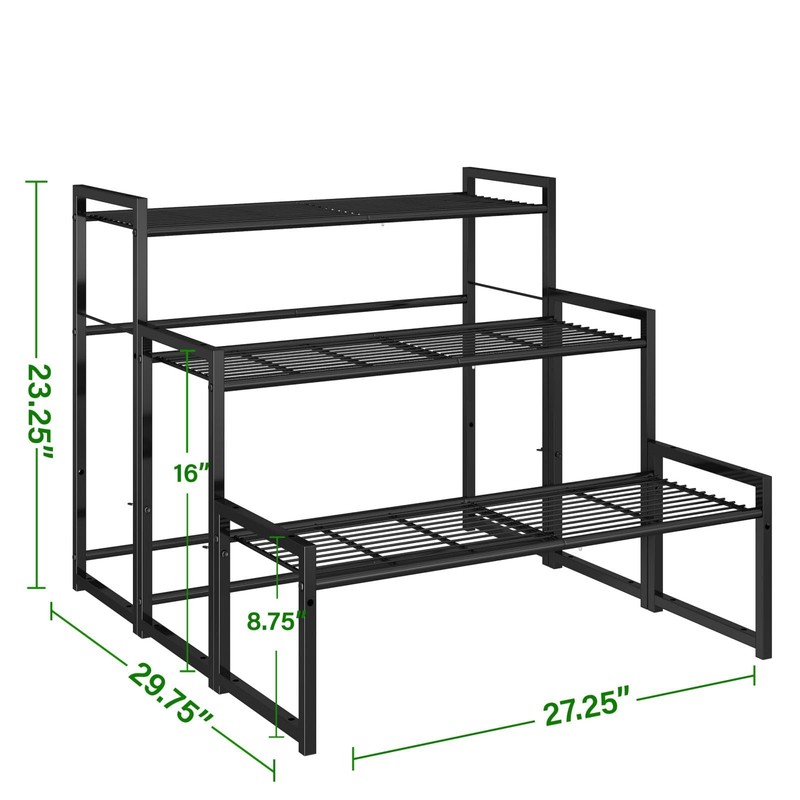 Simple Trending 3 Tier Metal Plant Stand Outdoor Indoor Waterproof,