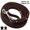 ADITYNA - Premium Leather Dog Leash - 6 ft, Heavy-Duty,