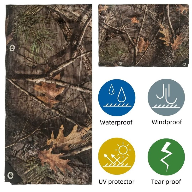 LOOGU Heavy Duty Waterproof Tarp, Bionic Tree Camo Multi Purpose