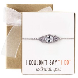 A+O Women's Bridesmaid Gift Wedding Jewelry Oval Bracelet In Silver Oval Bracelet Silver