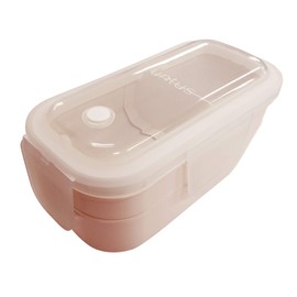 Asbel Lantus WTL-T600 Lunch Box, 23.6 fl oz (600 ml), Pink, Freezable, Width 7.0 x Depth 3.5 x Height 3.5 inches (17.8 x 8.9 x 8.9 cm), Antibacterial, 2 Tiers