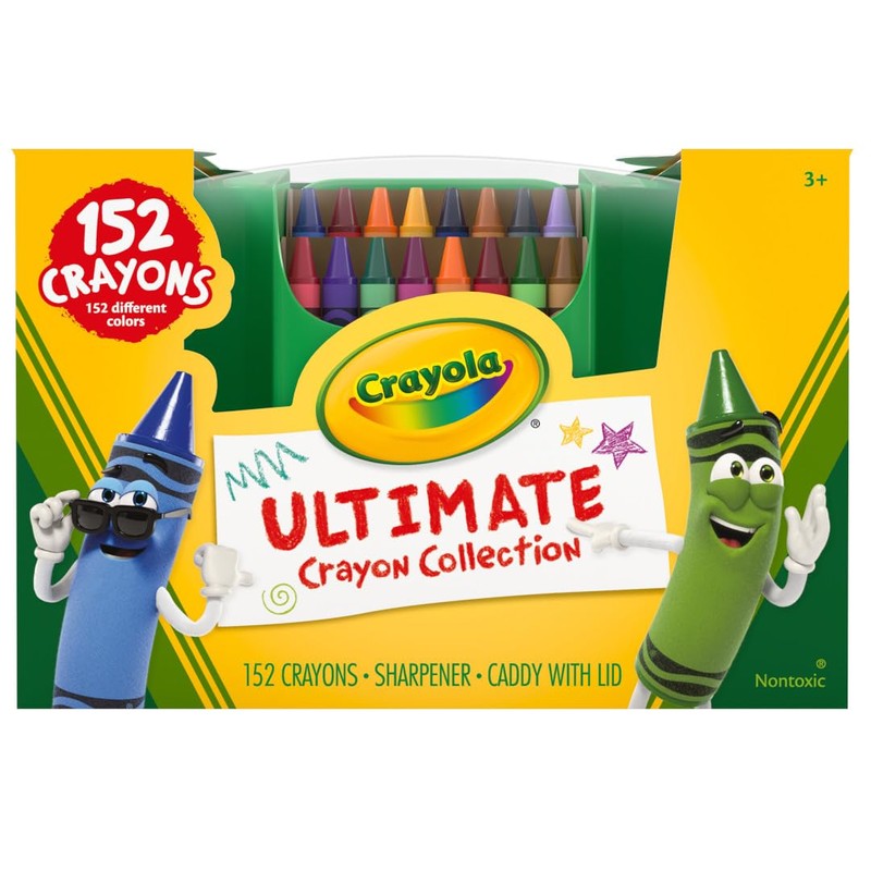 Crayola Ultimate Crayon Box Collection (152ct), Bulk Kids Crayon Caddy,