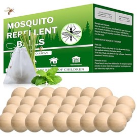 Mosquito Repellent Outdoor Patio 34 Balls - Mosquito Repellant Indoor & Outdoor for Yard Home Patio Travel Camping, Keep Mosquitoes Away from Door Patio