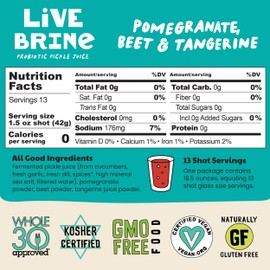Olive My Pickle Probiotic Pickle Juice - 58.5 Ounces | 3 Pack of LiveBrine Pomegranate Beet & Tangerine Pickle Juice with Natural Probiotics and Digestive Enzymes for Gut Health - 39 Pickle Shots