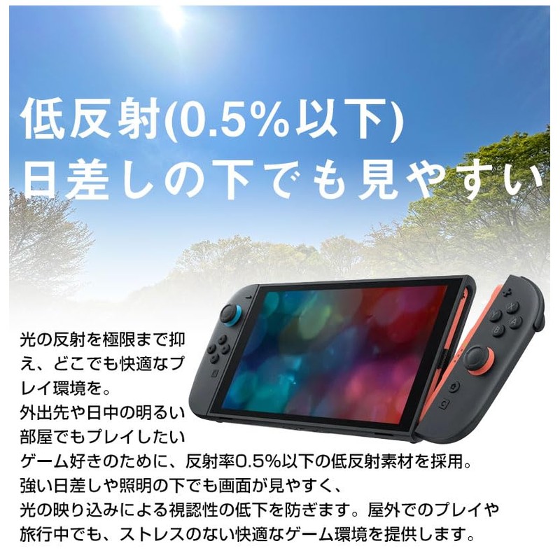 Switch 2 LCD Protective Film, High Transparency, Low Reflection, Anti-Fingerprint,