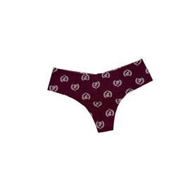 Victoria's Secret Pink No Show Thong Panty/Underwear Color Ruby/Maroon Logo Size Small New