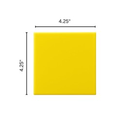 Tenedos 4" x 4-1/4" Yellow Glossy Ceramic Tile – Box of 10 Pieces for Bathroom Walls, Kitchen Backsplashes, and Shower Accents – Vibrant Color, Easy Install
