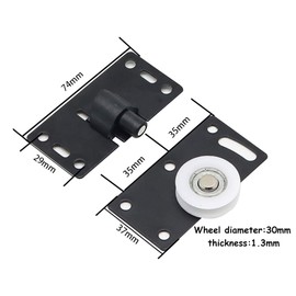 2 Sets Sliding Door Roller, Wardrobe Sliding Door Pulley Furniture Castors Wheels Sliding Wheels, Mute Nylon Wheels, Gear Rail Kits, for Wardrobe Cupboard Window (Black)