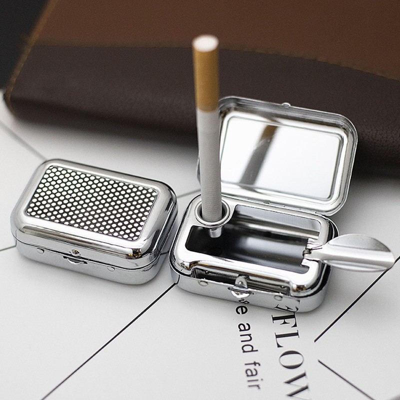 VOVCIG Upgrade Portable Pocket Ashtray Windproof Ashtray with Lid Stainless