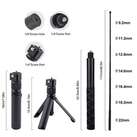Bullet Time Handle Tripod Rotating Grip for Insta 360 x4/x3 DJI Pocket 3 Gopro Universal Selfie Stick Action Camera (Invisible Selfie Stick 47in Set)