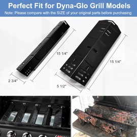 Criditpid Grease Tray for Dyna Glo Grill Replacement Parts 5 Burner DGH474CRP, DGH485CRP, DGH483CRP, 4 Burner DGH450CRP, 24"-30" Adjustable Drip Pan Tray and Heat Shields Kit for Dyna-glo Grill Parts