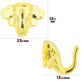 CAIRIAC Elephant Door Cabinet Handle, Creative Coat Hook Animal Head Single Wall Hanger, Elephant Pulls for Cabinets Drawers Doors (Gold, 1Pcs)