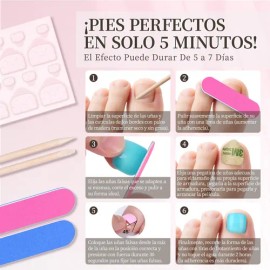 Kit Pedicura Uñas Postizas Para Pies Con Pegamento 360pcs                                                                                             