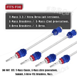 ARRCat Drive Shaft CVD Upgrades Parts for 1/10 T-Maxx/E-Maxx/Revo,4PCS Front Rear #45 Steel Axles Driveshafts Hop-up,Replace #5451R,Navy Blue