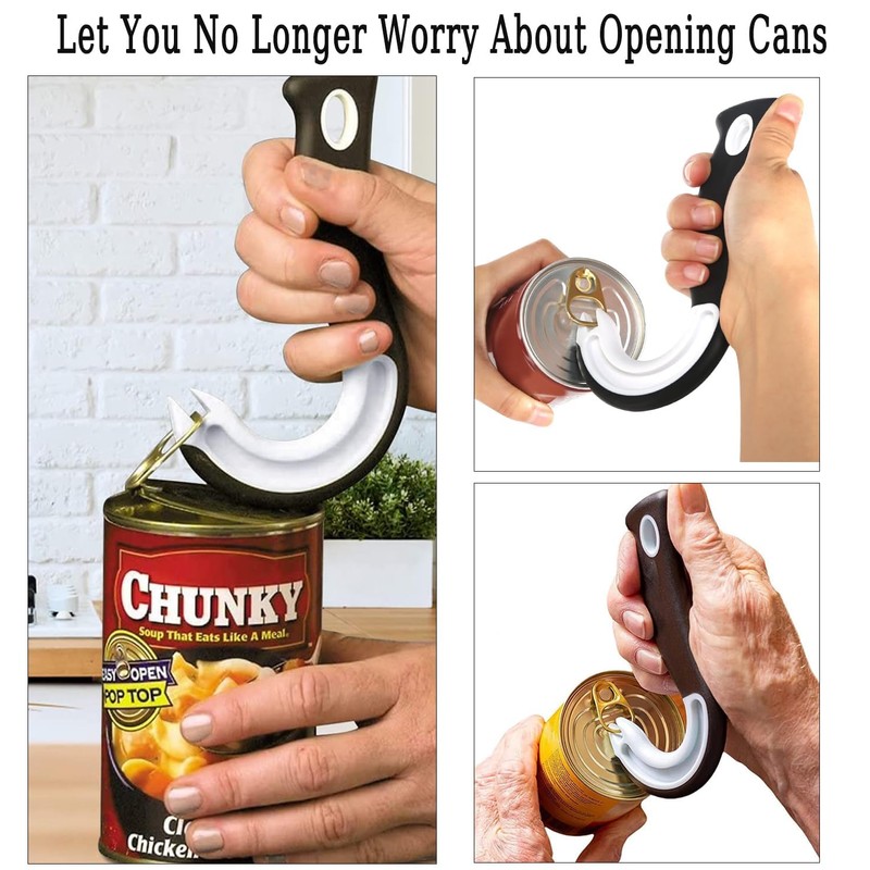 J-Shaped Can Opener Tool – Easy Jar, Lid, Bottle &