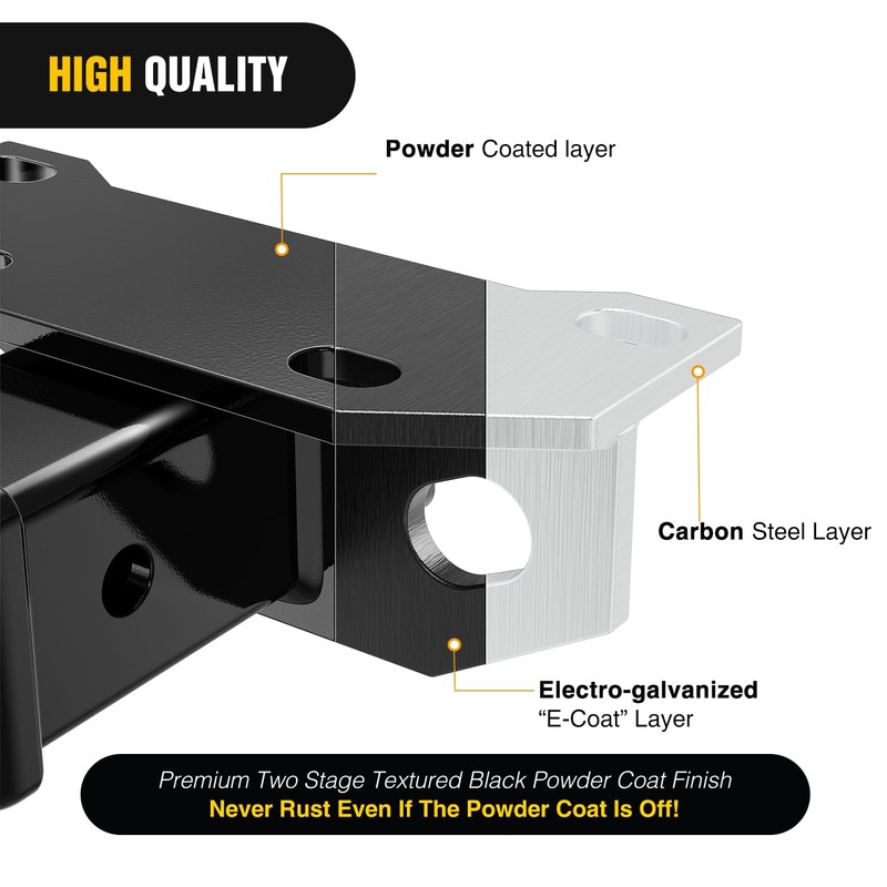Nilight 2 Inch Rear Trailer Hitch Receiver Kit for 2010
