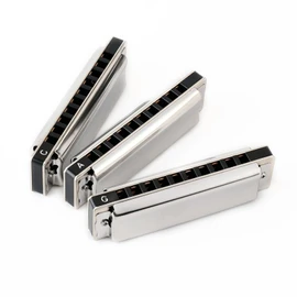 JDR North Harmonica Set of 3 C G A Key 10 Holes 20 Tones Blues Harp Diatonic Mouth Organ Harmonicas with EVA Protective Case for Adults Kids Beginner Professionals Pop Black New Year