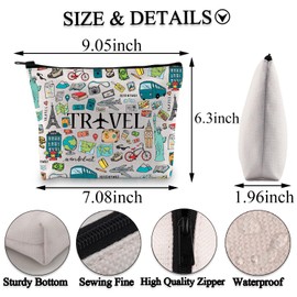 BDPWSS Flight Attendant Gifts For Women Pilot Aviation Graduation Gift Air Stewardess Makeup Pouch For Stewardess Flight Crew (Travel word bag)