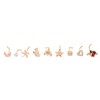9pcs Nose Studs Set Golden Stainless Steel L Shape Shiny