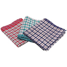 2Work Check Design Tea Towels 430 x 680 mm (Pack of 10)