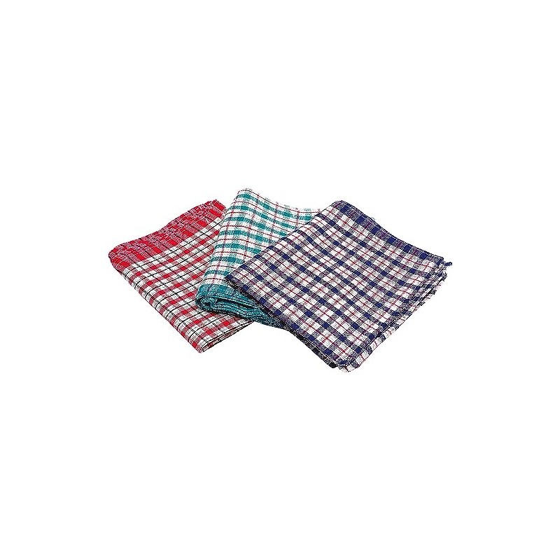 2Work Check Design Tea Towels 430 x 680 mm (Pack